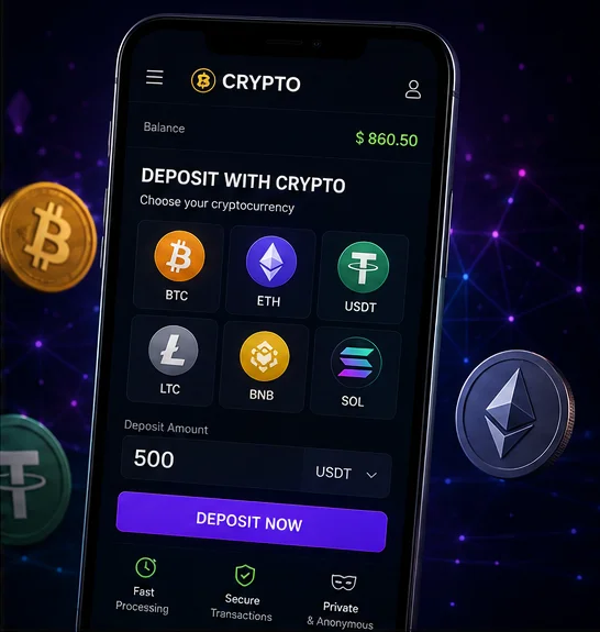 Икони на криптовалути приети в Vavada: Bitcoin, Ethereum, Litecoin и USDT